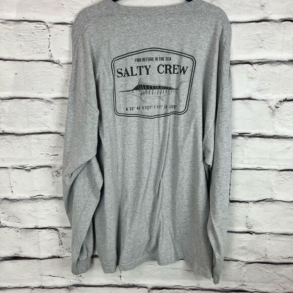 Salty Crew Men's Graphic Long Sleeve T-Shirt Gray Maritime Adventure 3X - Picture 8 of 9